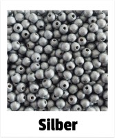 Holzperlen 6mm silber